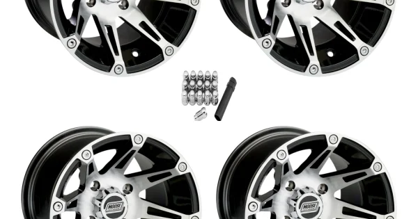 Moose Offroad 387 X Machined 12x7 Wheels/Rims (Full Set)